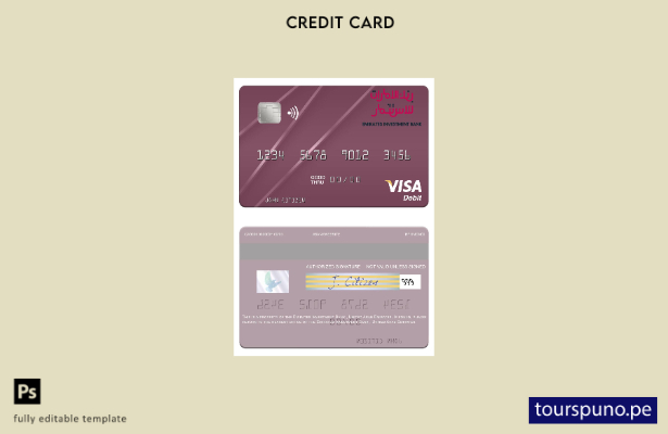 lista para imprimir plantilla de tarjeta de débito visa del Banco de Inversiones